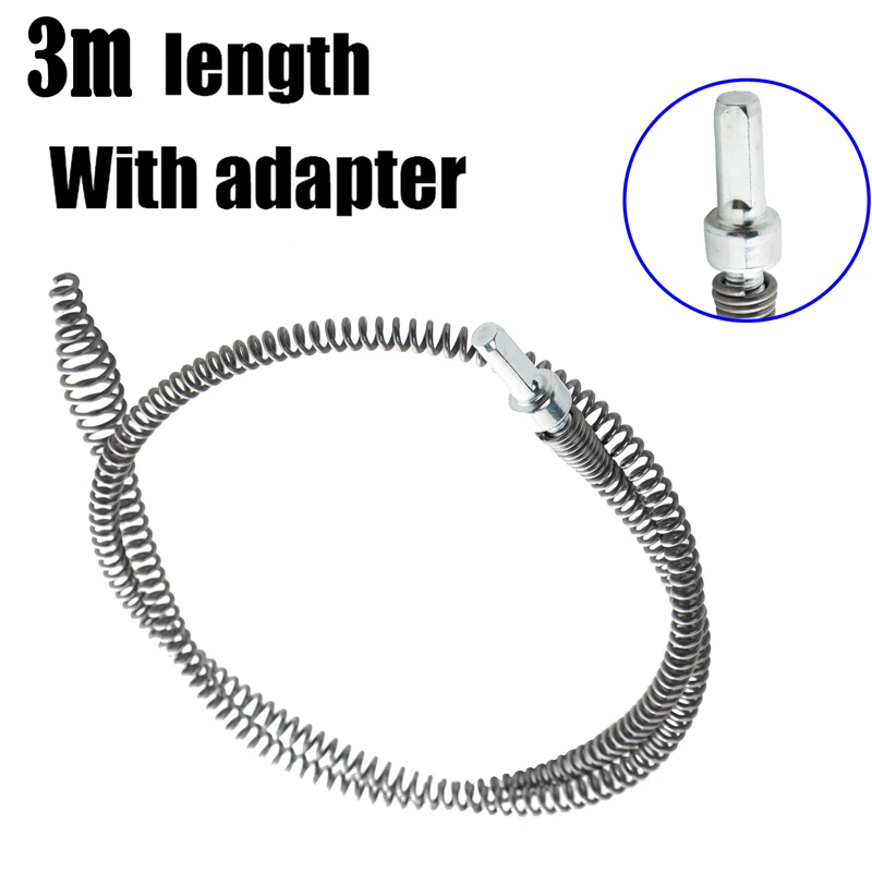 

3Meters Manganese Steel Spring Pipe Dredging Flexible Drain Cleaner Sewer Sinks Basin Pipeline Clogged Remover Toilet Cleaner