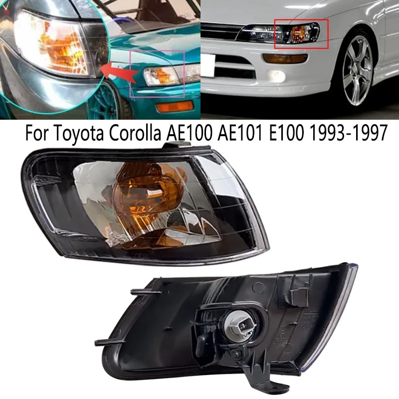 

Turn signal Car Front Corner Light Lens Black Signal Lamp Headlight Foglight For Toyota Corolla AE100 E100 AE101 1993-1996 1997