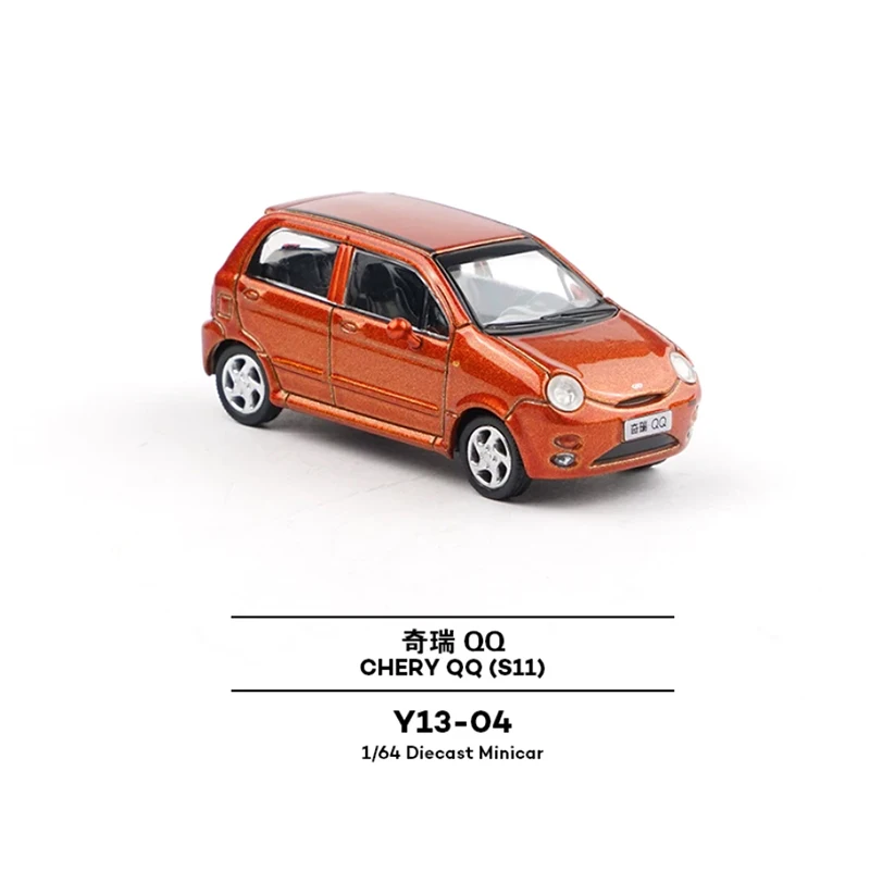 다이캐스트 오리지널 1:64 스케일 Chery QQ 시뮬레이션 합금 자동차 모델 컬렉션 장식 장난감 선물 기념품 디스플레이
