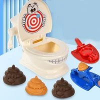 Ejection Toilet Joke Toy Stool Toilet Seat Two-Person Interactive Battle Table Game Spoof Poops Fun Simulation Toys for Kids 2