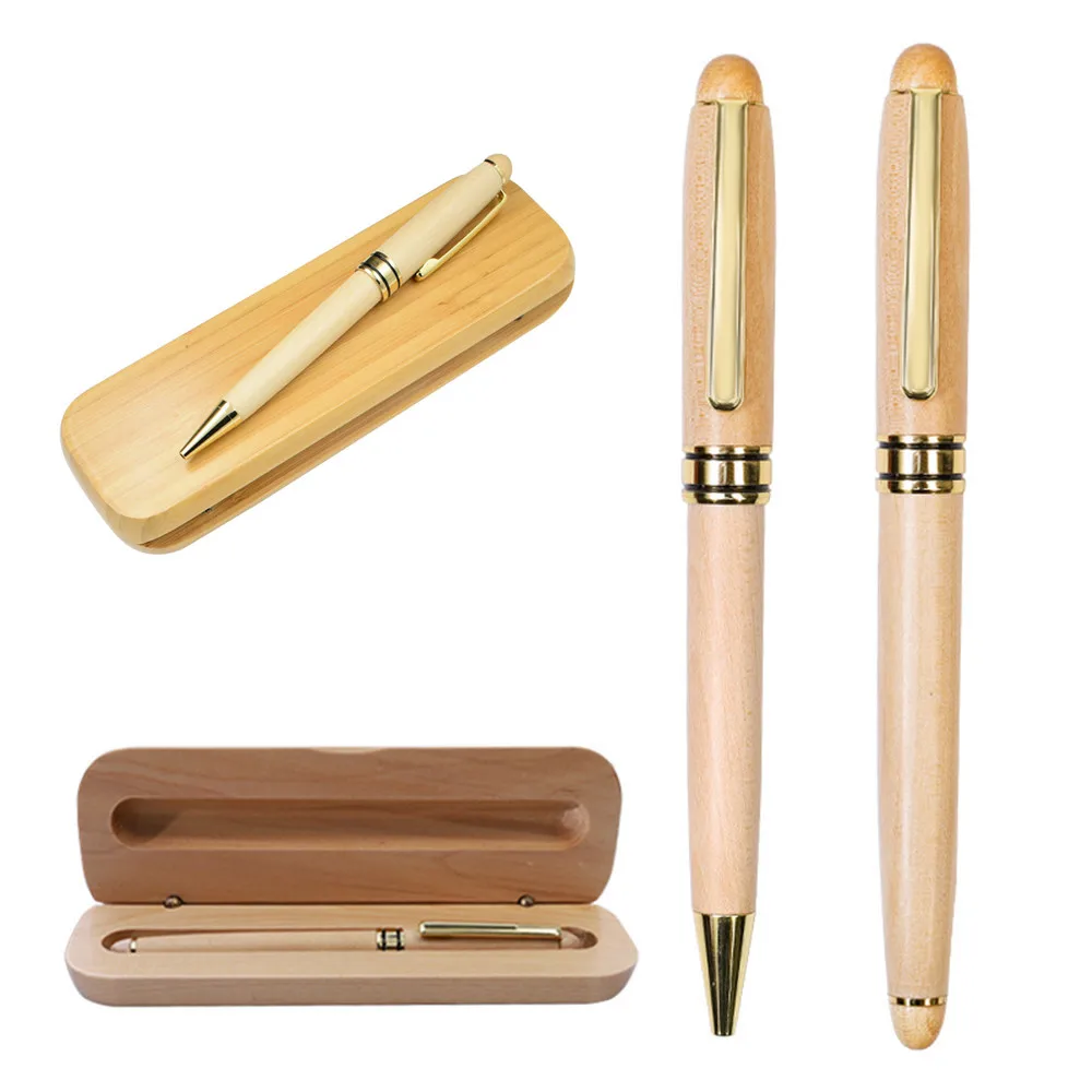 Luxus Holz schreibwaren studenten Business büro Kugelschreiber Und Geschenk Box Elegante Phantasie Schöne Stifte Weihnachten Geschenk Pen-Set