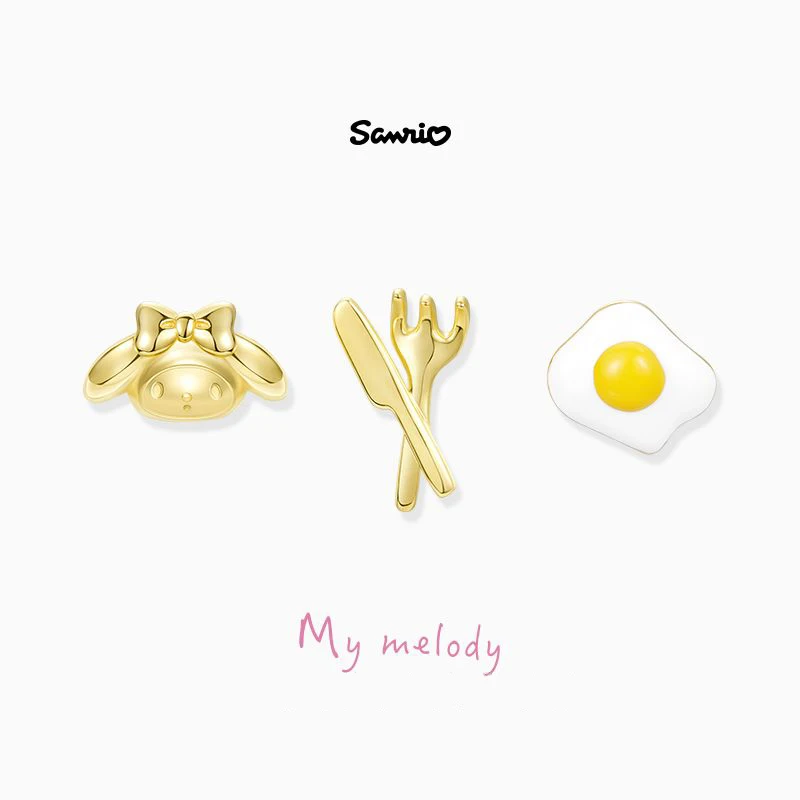 

3Pcs/set Kawaii Sanrio Funny Accessories Earring 925 Silver My Melody Stud Cute Stud Earrings Trendy Jewelry Earrings Girls Gift
