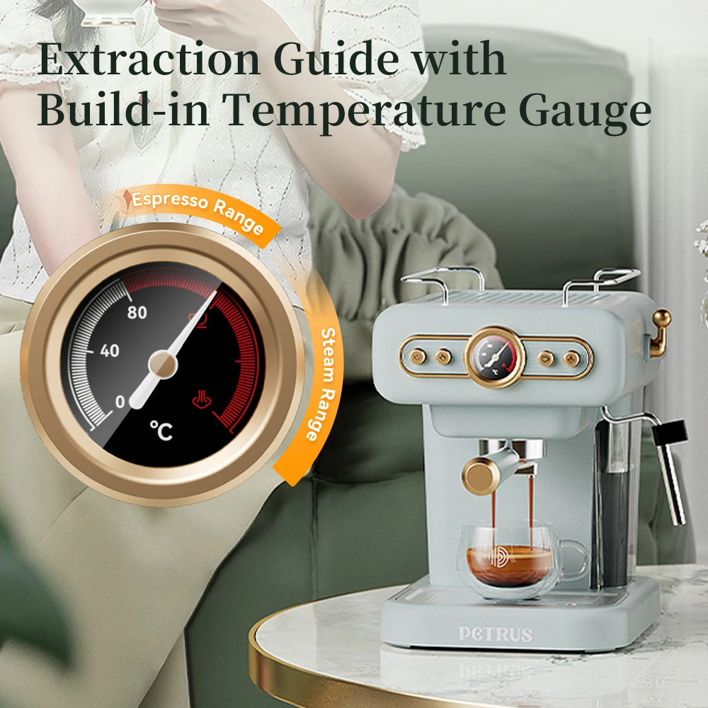 ماكينة قهوة بيتروس 20 بار اسبريسو فاخرة