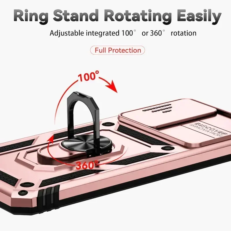 Armor Ring Bracket Push Phone Case with Enhanced Protection and Grip
