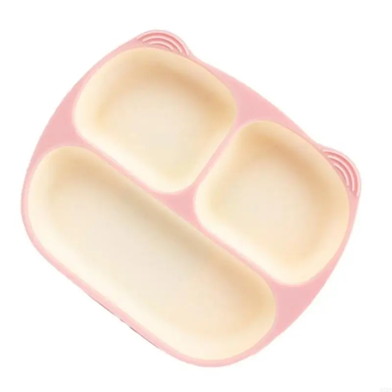 H55E Unbreakable Divided Baby Plates Tablewares With Strong Suction For Easy Feeding