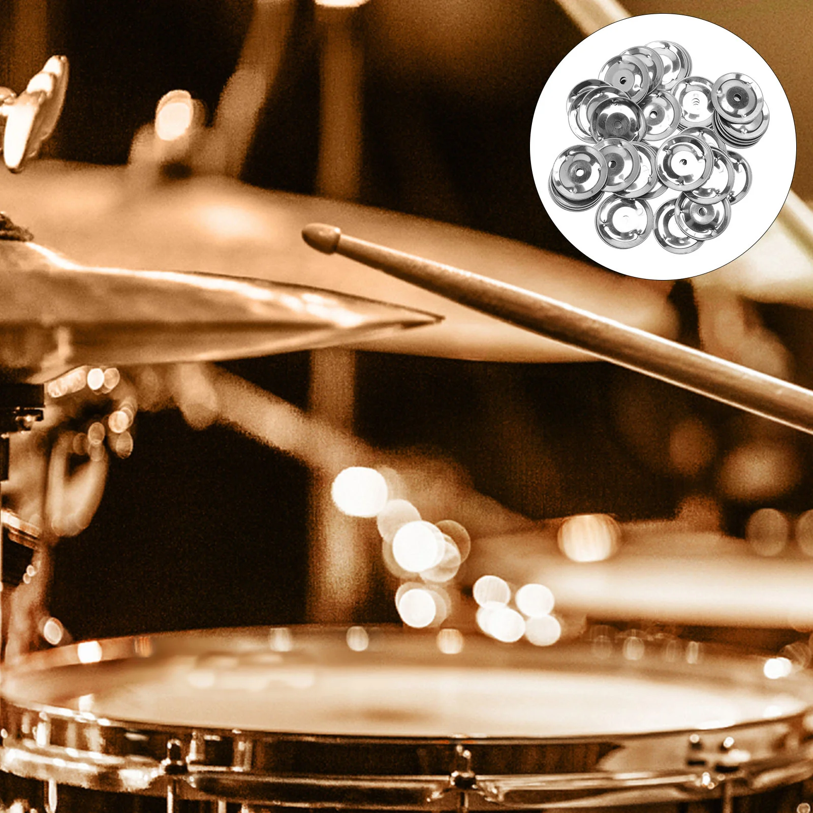 Musical Percussion Instruments Drum Replacement Parts 50 Pcs Percussion Drum Accessories Steel Rings Snare Tambourine 310X310X030CM Stainless