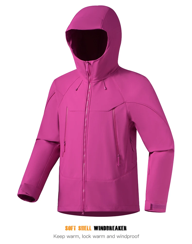 LNGXO Herren Damen Windjacke, wasserdicht, warm, Softshell-Fleecejacke, Unisex, Wandern, Klettern, Trekking, Outdoor-Regenmantel – Detail 24