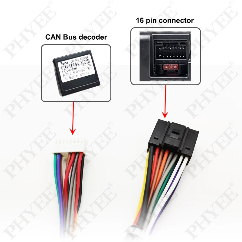 CAN Bus ISO Wiring Harness, SWC Retention VAN Protocol, Plug&Play 16Pin ...