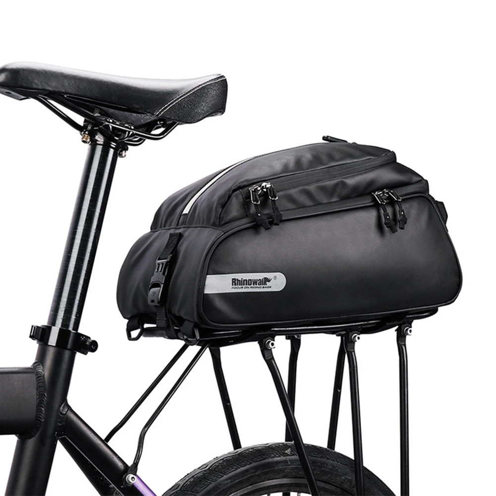 

Multifunctional Bike Trunk Bag Polyester Bike Rear Seat Bag Waterproof Rear Rack Bag Shoulder Bag