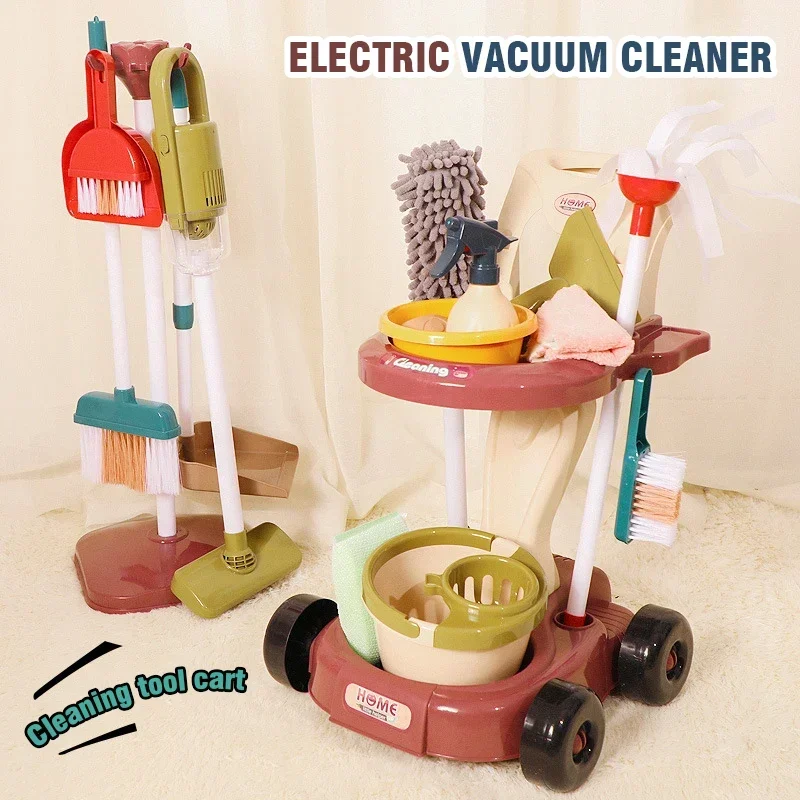 Plastic Kids House Cleaning Tool Toy Set for Pretend Play