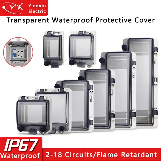 ฝาครอบป้องกันหน้าต่างแบบใสกันน้ำระดับ IP67 สำหรับกล่องจ่ายไฟฟ้า แผงป้องกันสวิตช์เบรกเกอร์ 1