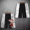 2024 Hot Sale Japanese Anime Shorts Men's SLAM DUNK Printed 5-Point Pants Ice Silk Quick-Drying Sakuragi Flower Road Beach Pants 5