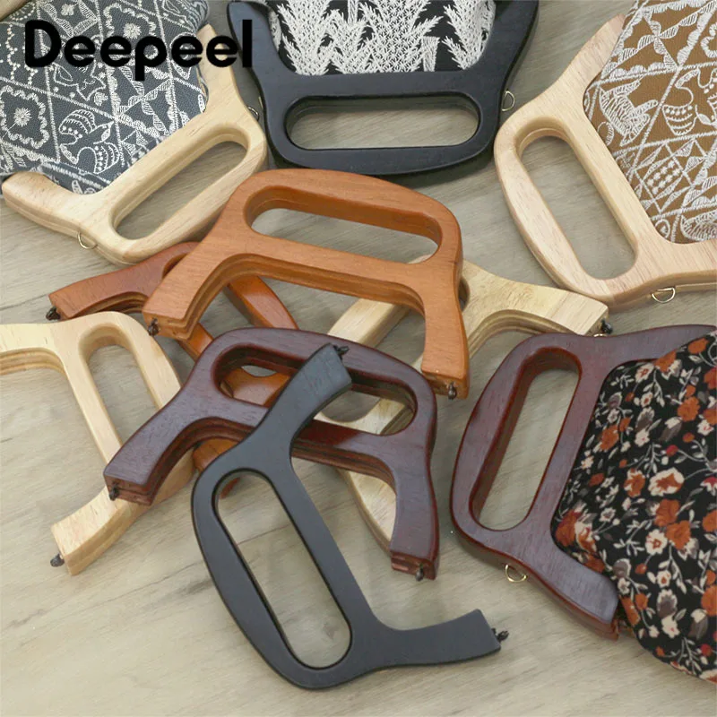 1/2Pcs 15.5/18.5/20cm Solid Wood Handle Making Bags Handmade Sewing Brackets Purse Frame Wooden Kiss Clasp DIY Bag Accessories 1pc 14 20 30cm bag wood handle wooden bags closure kiss clasp purse frames lock buckles handles diy sewing brackets accessories