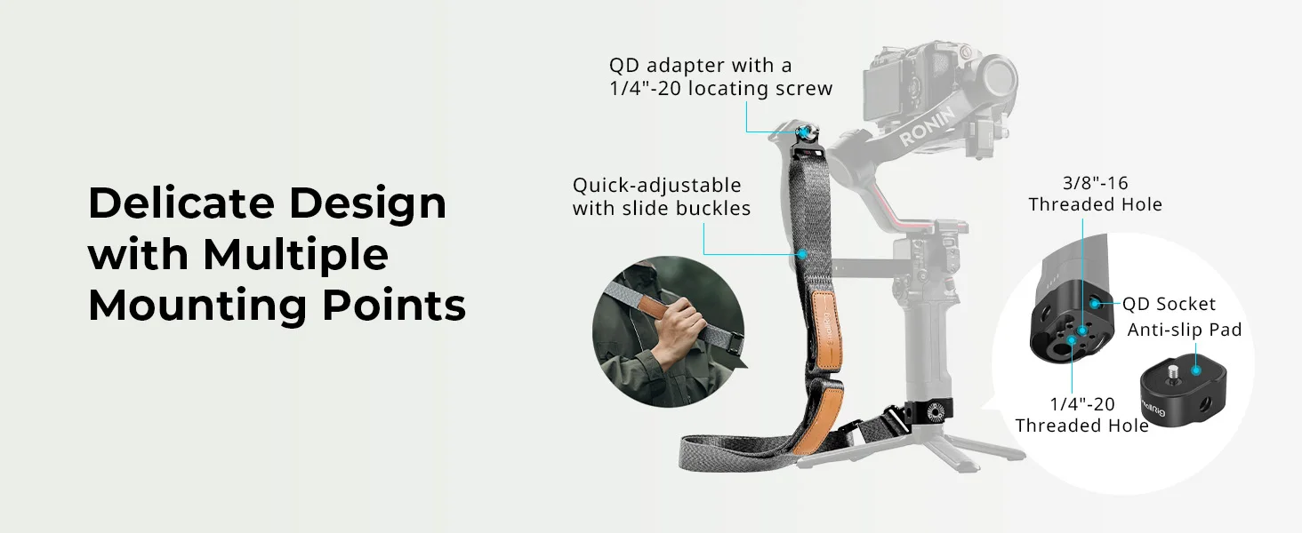 Sling Handle Kit with Weight-Reducing Shoulder Strap Kit for DJI RS 3/ RS 3 Pro