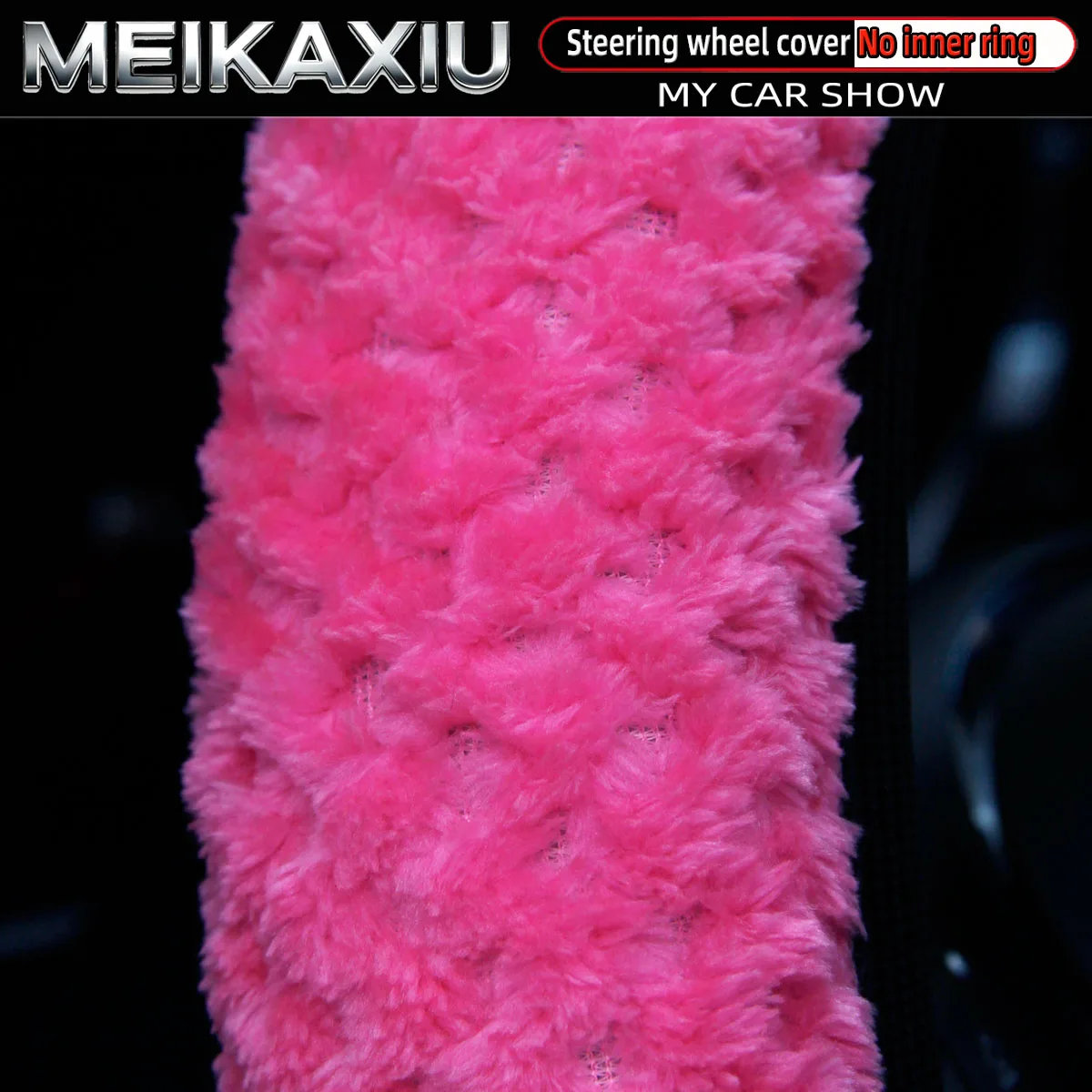 Women's Winter Plush Steering Wheel Cover Image 2