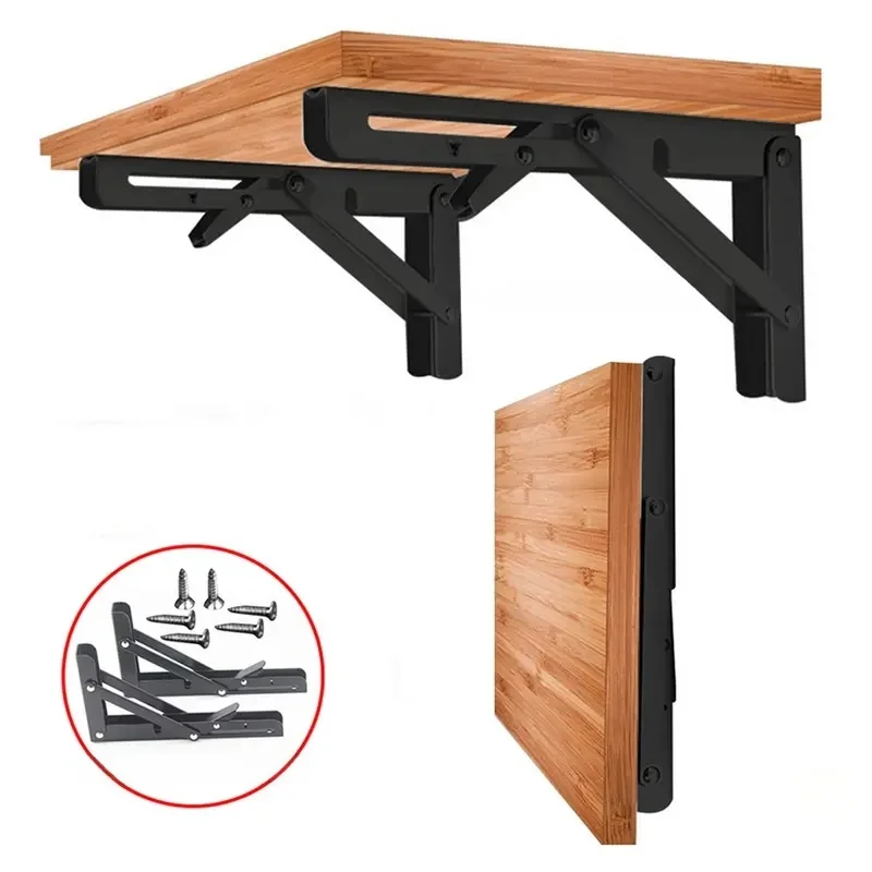 Adjustable Triangle Folding Angle Bracket 8inch Heavy Duty Support Wall Mounted for Bench Table Shelf Furniture Hardware