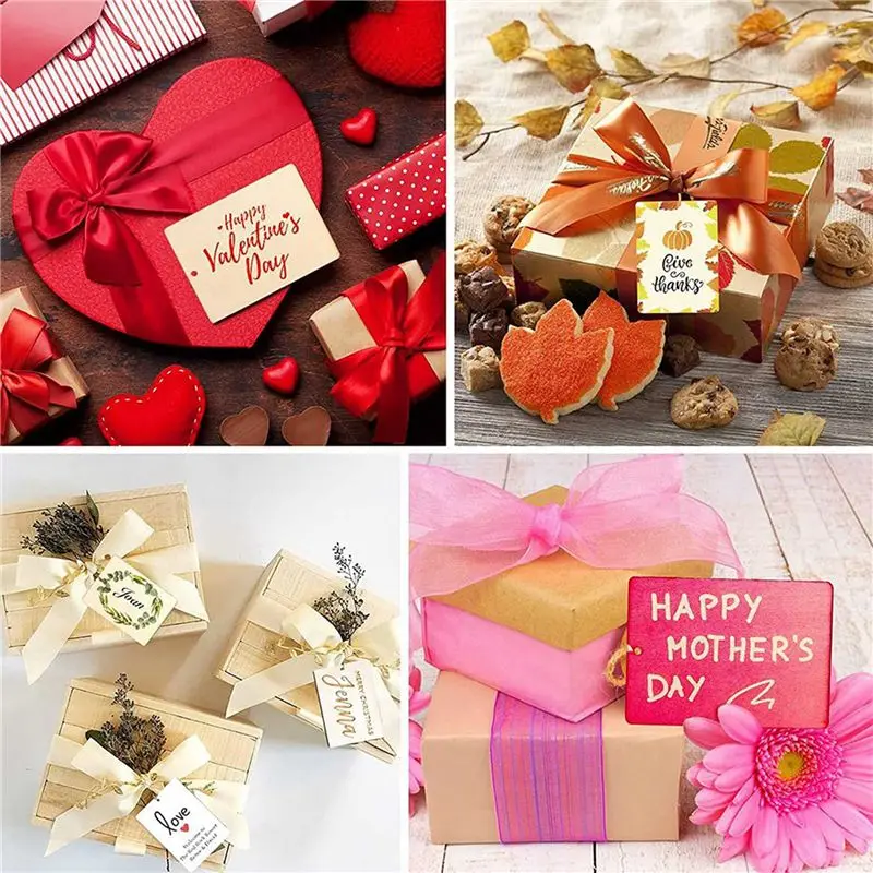 ABAH-90Pcs 빈 나무 태그, 구멍이 있는 공예품용 3.5 X 2.5인치 및 42.65 Ft 끈, 크리스마스 선물 태그용