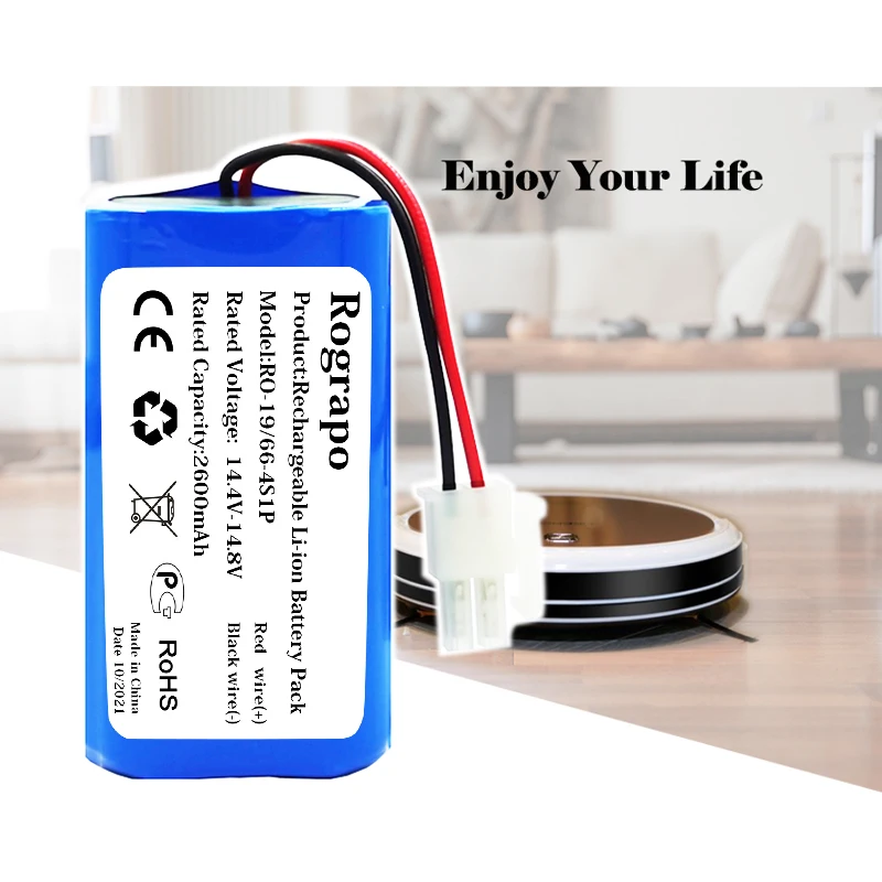 Batteria compatibile con Ecovacs tipo UR18650ZT-4S1P-AAF, 14,8 V, Li-Ion