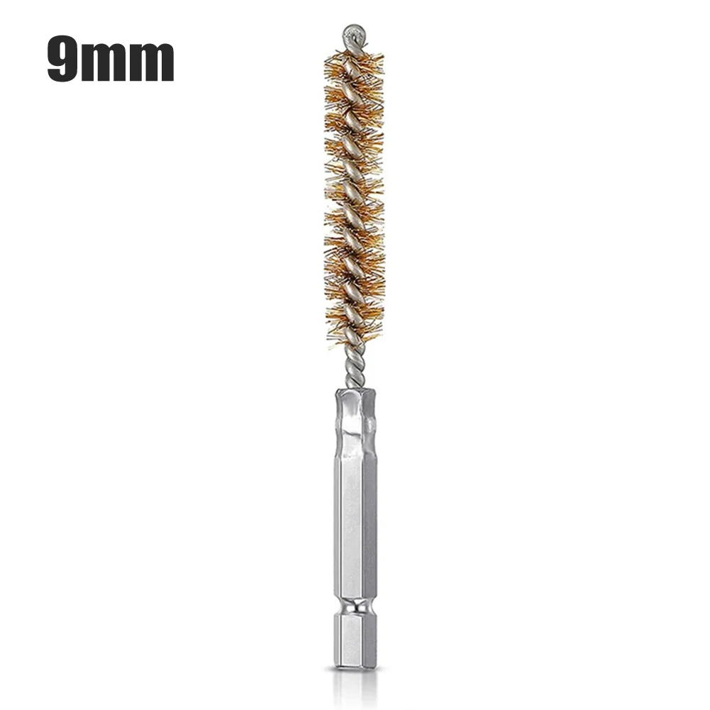 Wire Brush Set 9mm-25mm Brass Wire Tube Machinery Cleaning Brush Rust Cleaner Polishing Tool for Automotive Manufacturing Processing Industry
