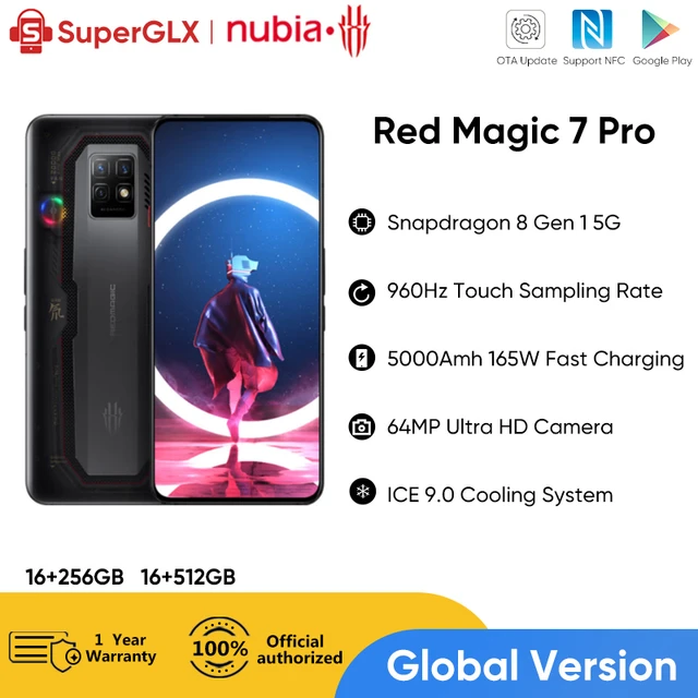 Nubia Red Magic 7 Pro Smartphone 5G, 120Hz Gaming Phone, 6.8 Full Screen,  Under Display Camera, 5000mAh Android Phone, Snapdragon 8 Gen 1, 65W