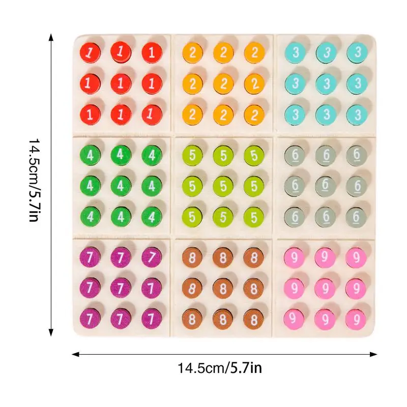 Sudoku Board Colorful Wooden Sudoku Puzzles Board Game Brain Teaser Desktop Toys Number Thinking Game for Adults and Kids 3 5