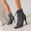 SWDZM Latin Dance Shoes Party Boots High Top Women's Sexy stilettos Leopard Dance Booties for ladies Pole Ballroom Dance Shoes 3