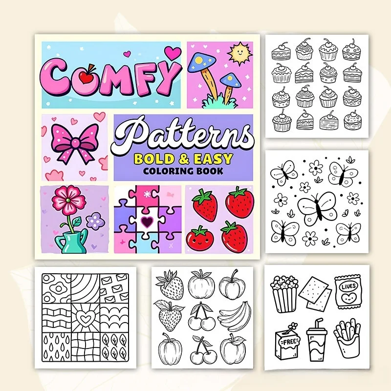 Puzzle Cartoon Flower Animation Drawing Book Creative Cartoon Coloring Book for Adults and Teenagers Stress Relieving Graffiti 6