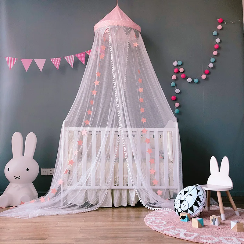 

Hung Dome Baby Mosquito Net Baby Bed Canopy Children Room Decoration Crib Netting Baby Tent Cotton