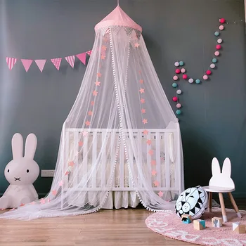 Hung Dome Baby Mosquito Net  Baby Bed Canopy Children Room Decoration Crib Netting Baby Tent Cotton 1