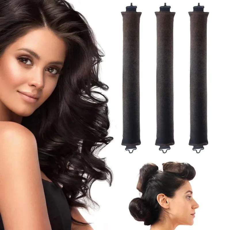 Heatless Curling Rod Satin Blowout Lazy Hair Curlers Overnight Blowout Rolls Sleep Hair Styling Headband for Women Girls 3 Pcs