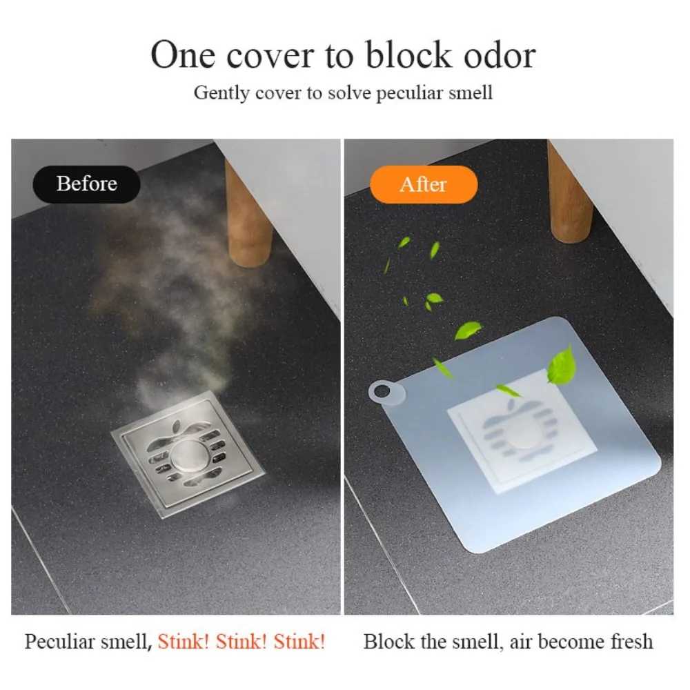Silicone Floor Drain Cover Filter Mesh Seal Plug Sewer Silicone Deodorizer Mat Kitchen Sink Anti-Clogging
