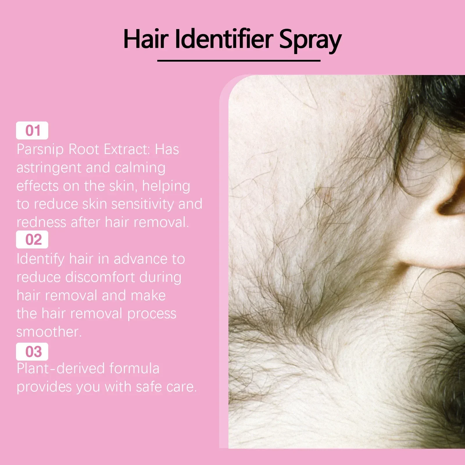 West & Month Facial Hair Recognition Spray, Facial Cleansing Softening Hair Gentle Non-irritating Hair Removal Spray 100ml 4