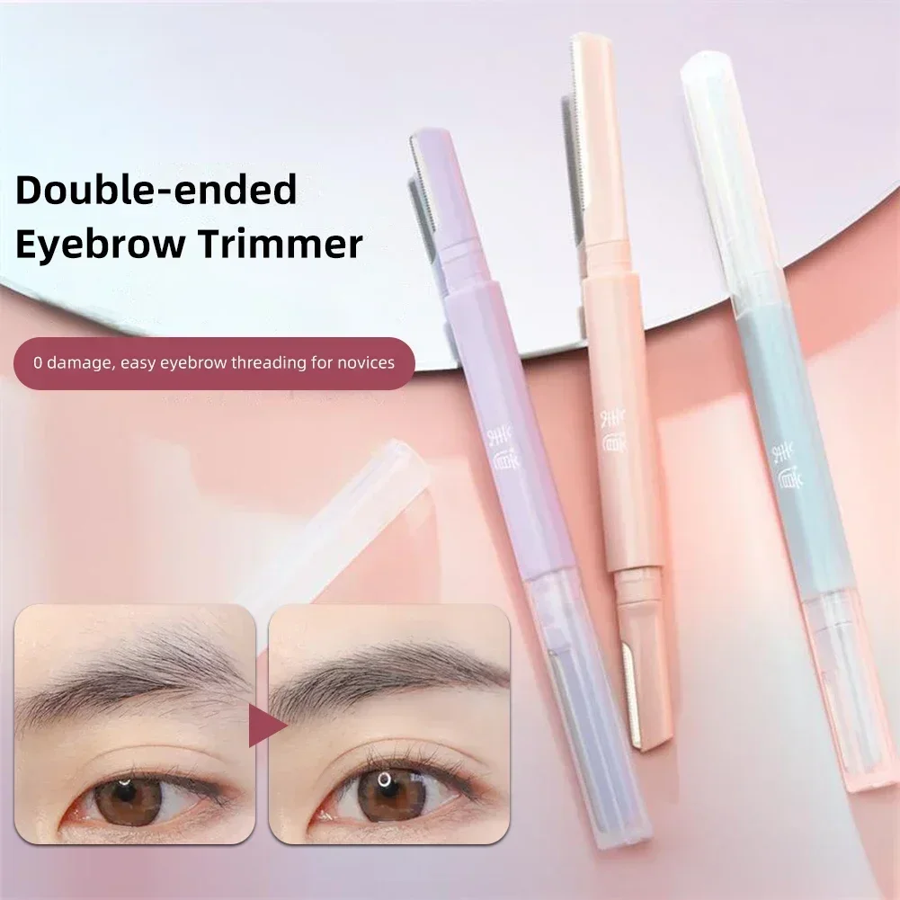 Double-ended Eyebrow Trimmer Blade Shaver Portable Face Razor Eye Brow Epilation Hair Removal Cutters Safety Razor Woman Makeup 3