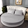 100% Cotton Fitted Sheet Round Hotel Home Extra Soft Round Bed Sheets and Pillowcases Pure Cotton Bedsheet with Elastic Straps 1