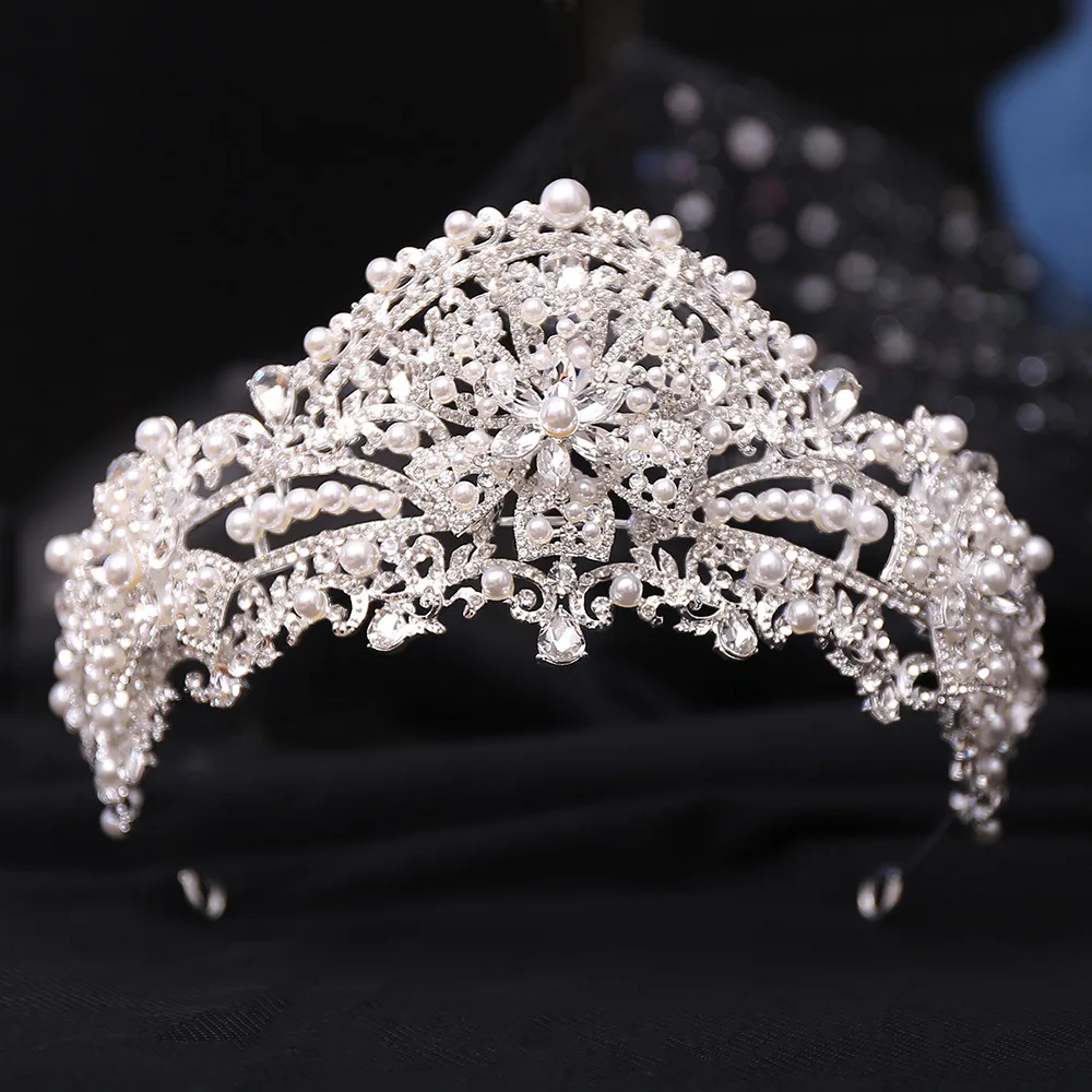 

Silver Color Crystal Rhinestone Crown and Tiara Wedding Hair Accessories Bridal Tiaras Hair Crown Wedding Headpiece Women Diadem