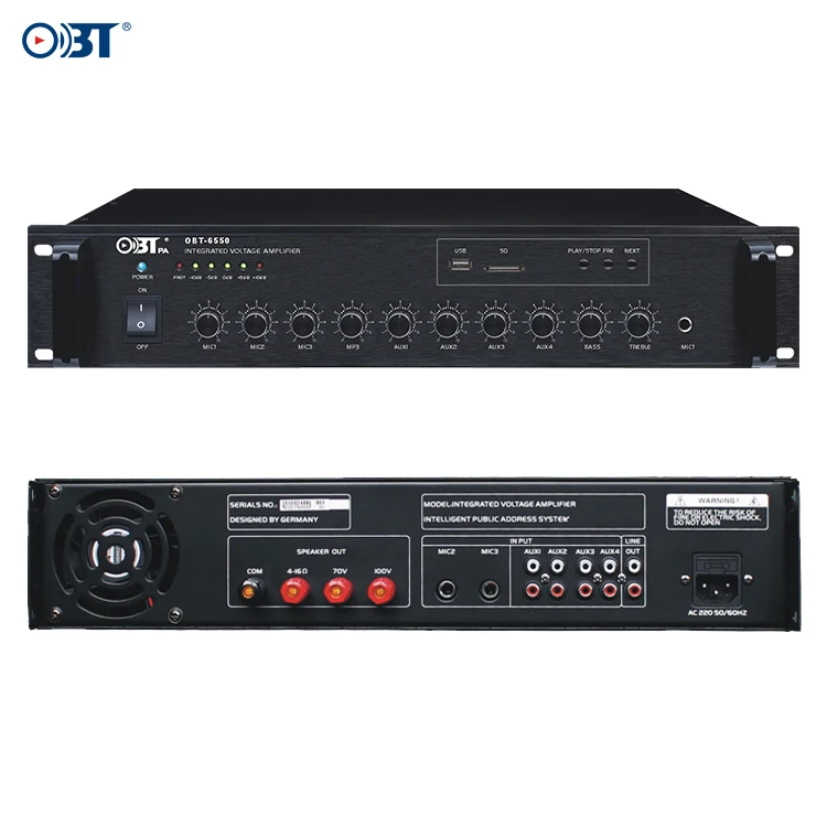 

OBT-6650 650 Watt PA system professional mixer power dj amplifier