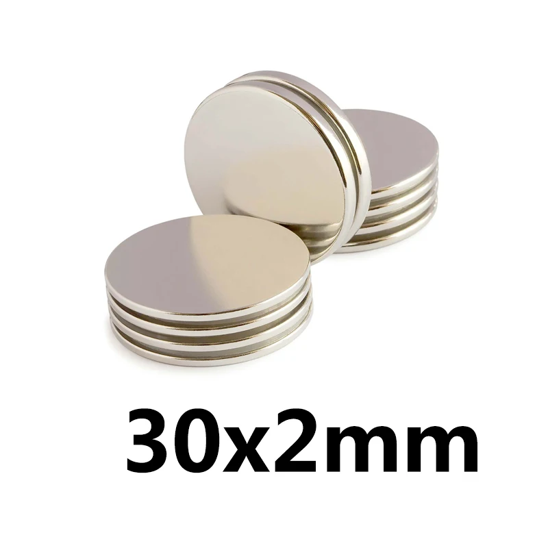 2 5 10 20 50pcs 30x2 mm Search Major Diameter Magnet 30mmx2mm Bulk Round Magnetic