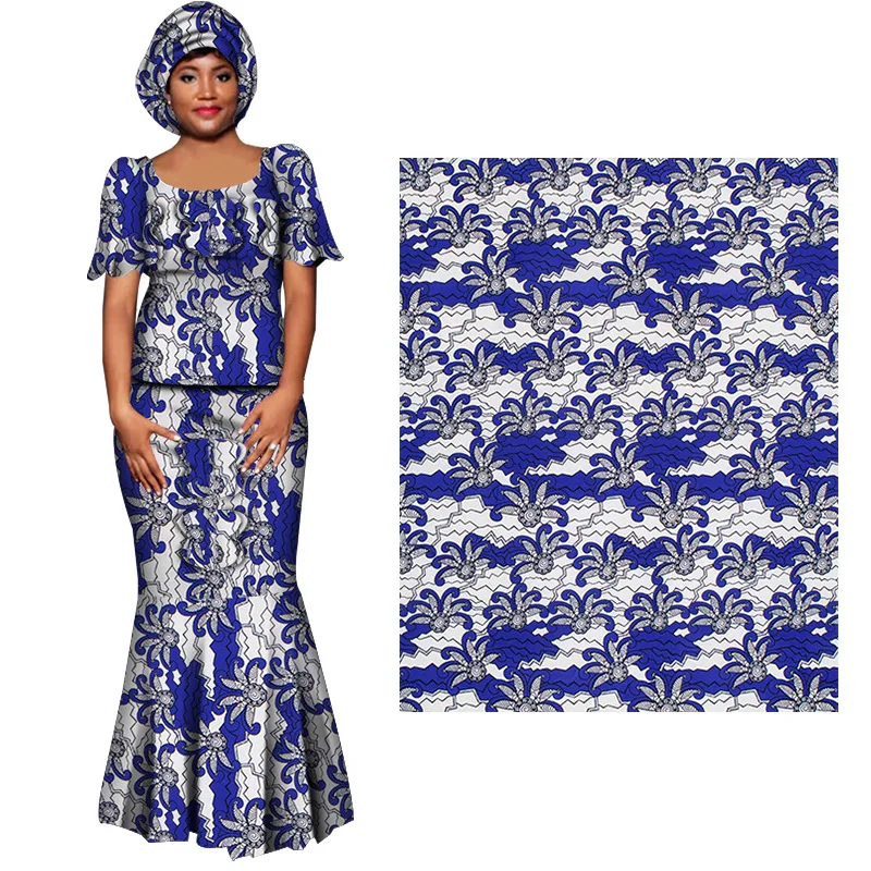 African printed blue and white batik fabric Ankara clothing fabric ankara hollandais dutch wax high quality