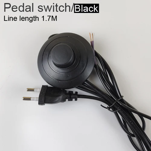 Versatile EU Plug with Dimmer Switch - 1.7M Black/White Lamp Cable for Table and Floor Lamps (110-220V)