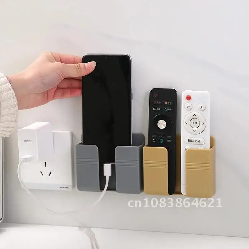 

Mobile Phone Charging Bracket Paste Type Wall Multi Function Creative Wall Hanging Shelf Hole Free Bedside Mobile Phone Bracket