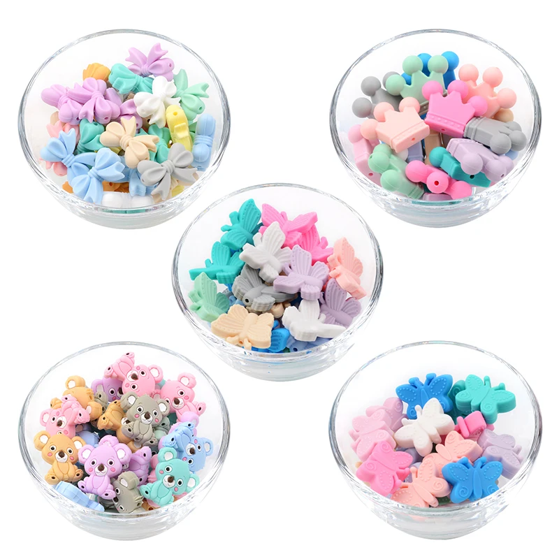 10PCS Baby Teething Panda Leaf Silicone Beads Sunflowe DIY Food Grade Ghost Silicone Rodent Toy BPA Free Nurse Gift Accessories teething toys silicone teething toys baby teething toys silicone beads silicone teething beads