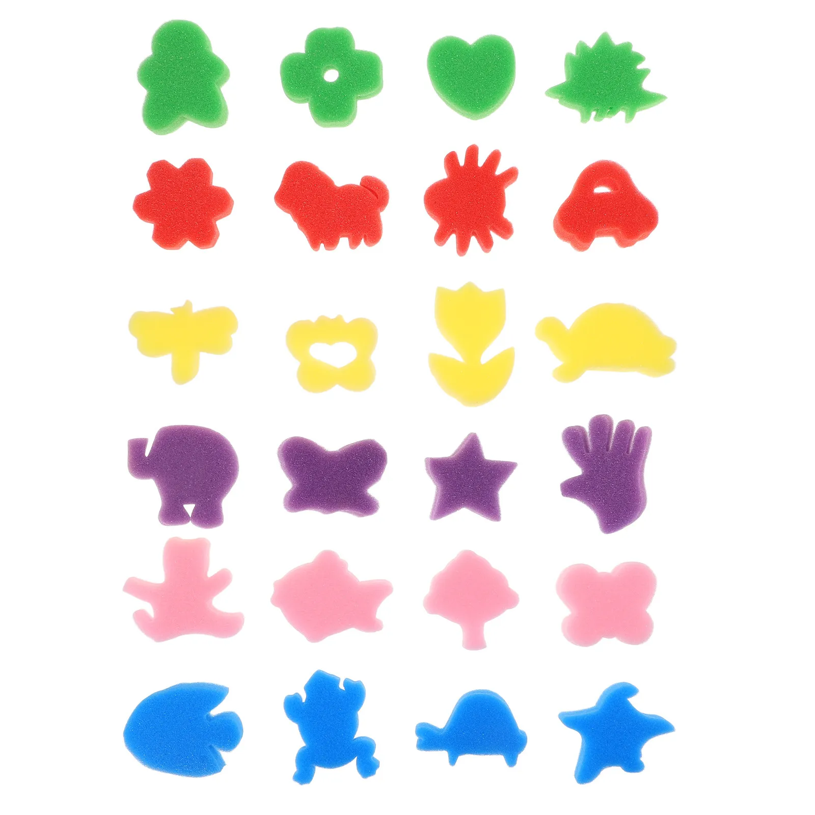 48Pcs 스폰지 페인팅 블록 다기능 어린이 DIY 페인팅 스폰지 브러쉬 교육 미술 도구 어린이 낙서 키트