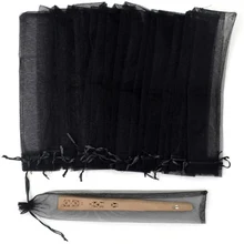  100pcs Elegant Folding Hand Fan Bag Drawstring Organza Bags Protector Pouch Case Cover Wedding Party Favor Gifts Decorative 