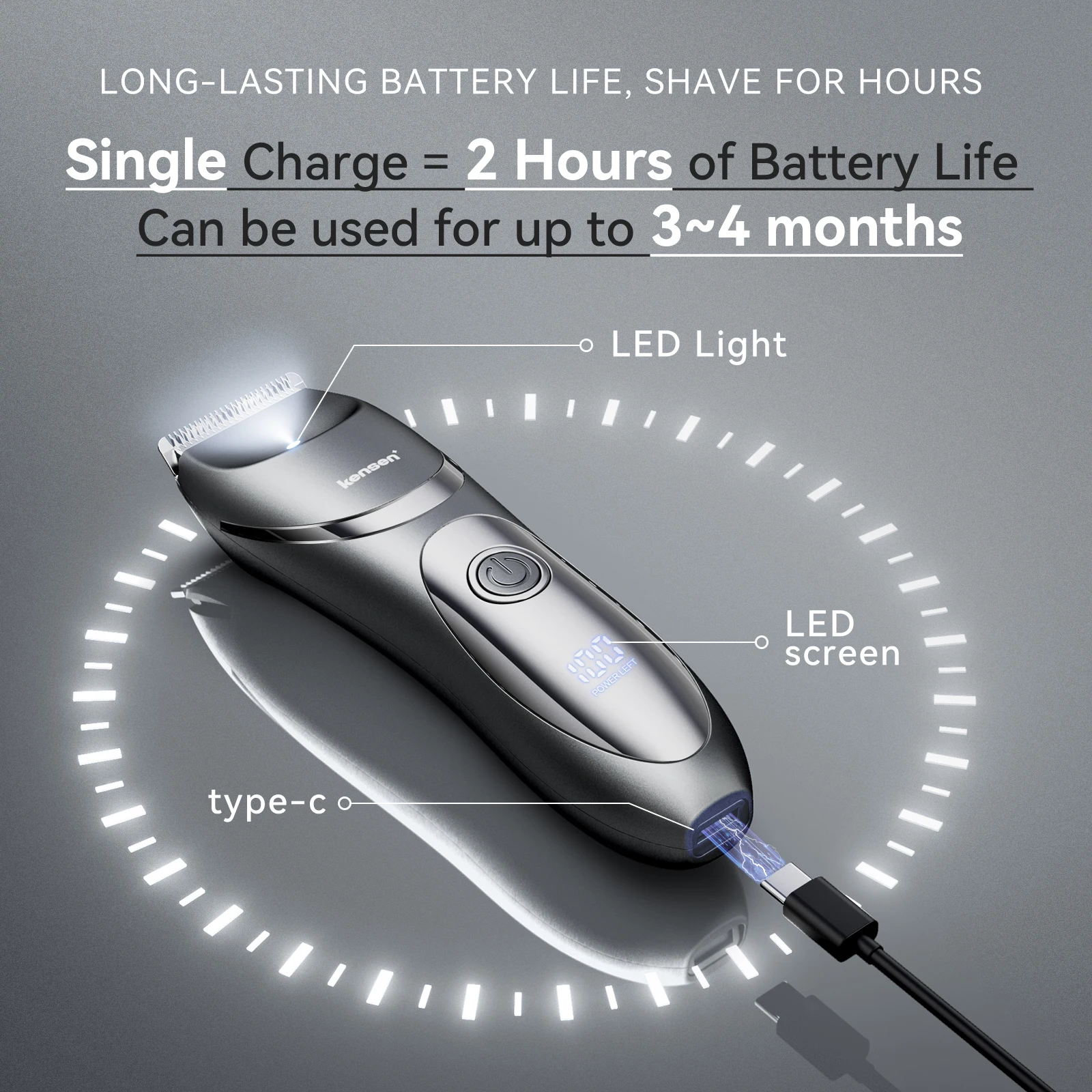 Kensen S5 Electric Body Hair Trimmer for Men Hair Cutting Machine