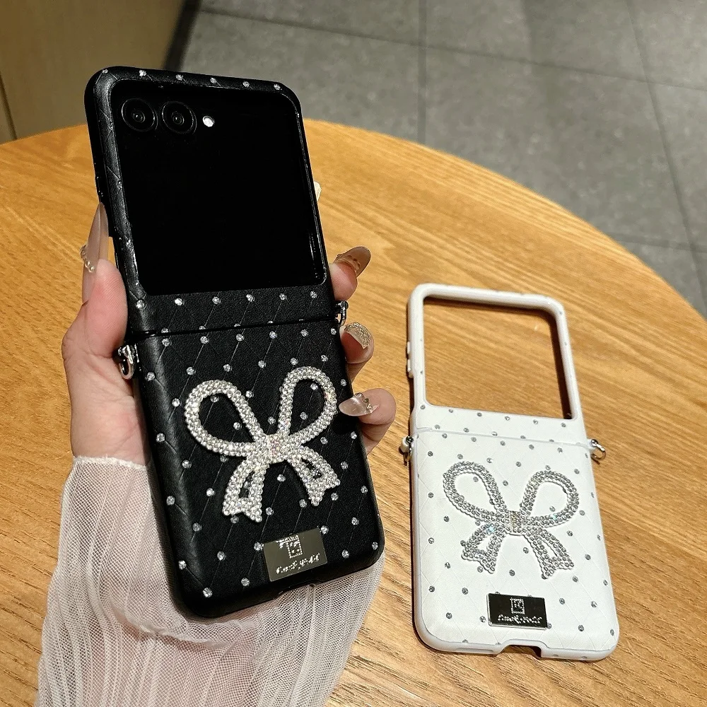 Luxury Rhombus Glitter Diamonds 3D Bowknot Phone Case – Elegant Protective Cover