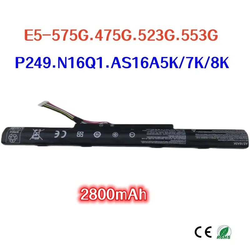 

100% Оригинальный аккумулятор 2800 мАч для ноутбука Acer P249 N16Q1 N16Q2 TMP249 TMP259 E5-575G 475G 523G 553G AS16A5K AS16A7K AS16A8K