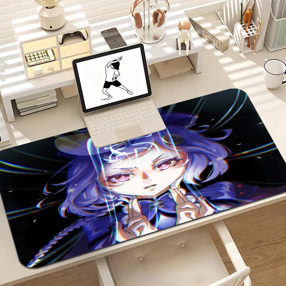 Qiqi Genshin Impact Custom Skin Desktop Desk Mat Kawaii Gaming Accessories Students Writing Pad for PC Computer Table 2