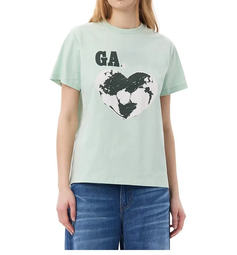 

Женская хлопковая футболка с коротким рукавом, Повседневная футболка с графическим принтом, модная уличная одежда, лето 2024