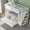 Twin Over Twin Bunk Bed with Stairs, Solid Wood Bunk Beds,Suitable for teenage boys and girls, free shipping 3