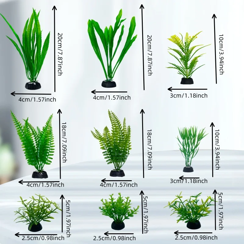 Artificial Aquarium Plants 18PC Fish Tank Simulation Plastic Decor Water Grass Ornament